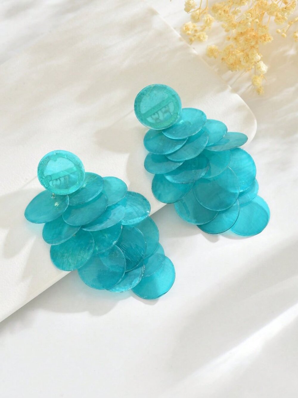 Blue Boho Luxury Women's Grape Cluster Tassel Earrings